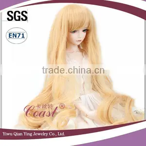 Long Curly Blonde Synthetic BJD Baby Doll Wig thumbnail-3