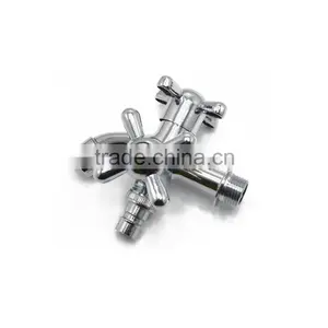 3 Way Double Spout Handle Washing Machine Faucet With Dual Handle thumbnail-2