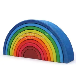 Wooden Rainbow Peg Dolls Wood Rainbow Stacker thumbnail-5