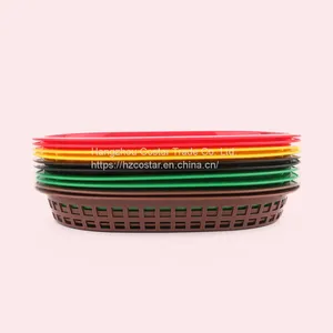 Foodservice Plastic Fry Fast Food Basket Bread Baskets Oval-Shaped Tray Restaurant Supplies, Deli Serving Bread Basket for Chicken, Burgers, Sandwiches & Fries thumbnail-2