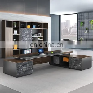 Luxury Office Furniture Modern Wood Ceo Workstation Computer Table Wooden High Tech Manager Executive Office Desks With Drawer thumbnail-3