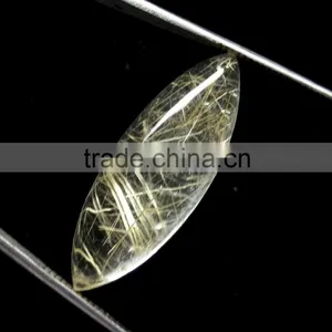 Natural Rutile Marquise Cabochon Gemstone / Smooth Cabochon Stone / Rutile Quartz thumbnail-2