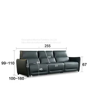 Italian Leather Sofa Italian Living Room Combination Sofa Space Capsule Electric Function Italian Light Luxury thumbnail-5