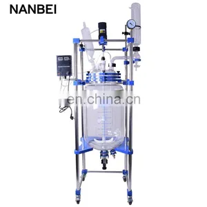 Chemical Mixing Stirring Double Layer Glass Biodiesel Reactor thumbnail-1