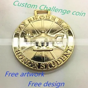 Honor Student Award Gold Challenge Coin thumbnail-1