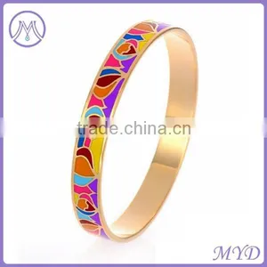 European Fashion Stainless Steel Enamel Cuff Bangle thumbnail-2