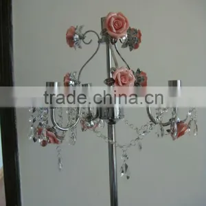 Crystal Chandelier Modern Crystal Floor Standing Light Ceramic Flower Floor Lamp Quality Choice thumbnail-2