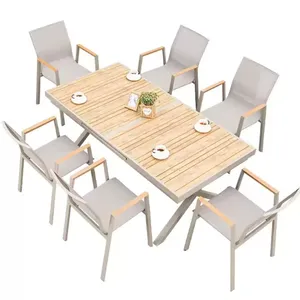 All Weather Long Lasting Foldable Outdoor Table Sets Garden Table With Chairs thumbnail-1