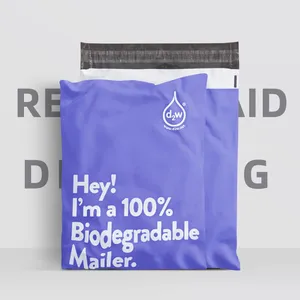 Biodegradable Poly Mailer Custom Logo Printed Courier Shipping Package Postage Bags Polymailers thumbnail-1