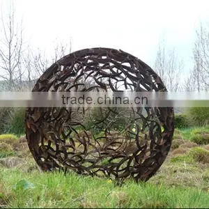 Garden Abstract Rolling Hollow Ball Sculpture thumbnail-2