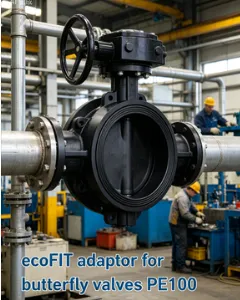 PE100 Butterfly Valve Adapter EcoFIT Pipe Fitting for Water Treatment Pipeline thumbnail-4