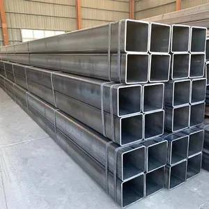 Made in China 40x40mm 6m Length Black Iron Round and Square Tube Steel Pipe Construction Pipe thumbnail-2