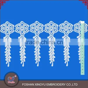 2016 Elegant Embroidery Fancy Garment Accessories 16.5 cm Width Bridal Lace Trim for Wedding Dress Wholesale thumbnail-1