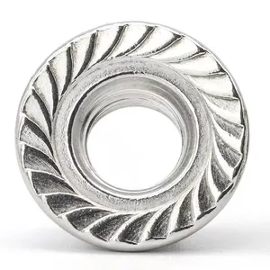 Factory Wholesale DIN 6923 Stainless Steel Flange Nut Self-Locking Custom Collar Nut M6 M7 M8 M10 M12 thumbnail-3