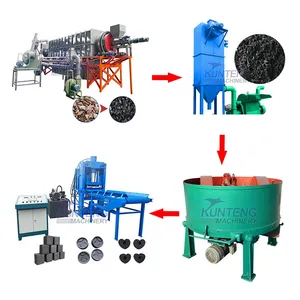 Smokeless Hazelnut Shell Palm Shell Continuous Carbonization Forming Production Line thumbnail-1
