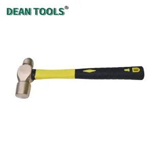 Non-Sparking Brass Hammer Ball Pein,Brass Ball Pein Hammer With Fiberglass Handle,Spark Free Safety Copper Hammer thumbnail-1