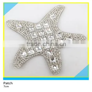 Iron on Crystal Decals Hotfix Fishbone Design Rhinestone Patch 12x23.5cm thumbnail-3
