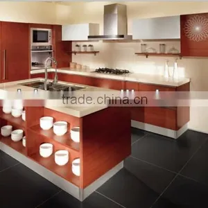 Woood Veneer Kitchen Cabinet 09L06 thumbnail-1