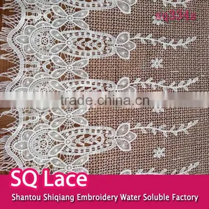 2016 Embroidery Fabric Polyester Full Lace Milk Silk Water Soluble Lace Fabric For Garment Accessory thumbnail-1