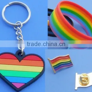 Rainbow Pride Heart Charm Gay Lesbian Pride Heart Shape Pendant Keychain thumbnail-1