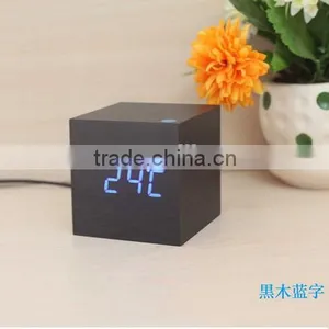 Modern Wooden Led Clock Square Style Desktop Clock Led Digital Single Face Alarm Clock Voice Activated Watch Despertador thumbnail-4