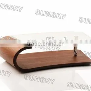 Bent Wood Modern MDF Glass Centre Table Cocktail Table 1475A thumbnail-2