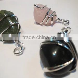 Assorted Tumble Wire Wrap Gemstone Pendant thumbnail-3