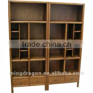Chinese Antique Furniture Beijing Elm Wood Bookshelf thumbnail-1