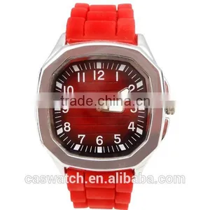 Custom Jelly Watches Red Wristband Watch Silicone thumbnail-1
