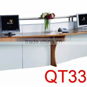 High Quality Tufted Reception Desk for 2 People Mdf Wood Factory Sell Directly QT3310 thumbnail-2