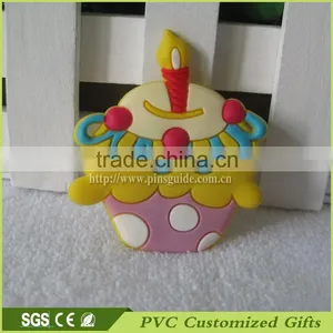 Soft Pvc Custom 3d Fridge Magnet Souvenir With Pink Cake for Promotional Gifts Items thumbnail-1