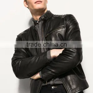 Leather Jacket With Brass Zips Wholesale thumbnail-1