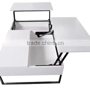 CJ1022 Folding Fashion White Paint Glass Coffee Table thumbnail-3