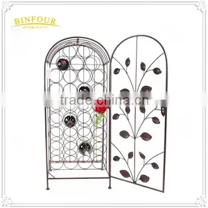 Customized Floor Standing Display Rack Metal Wine Rack Cabinets thumbnail-1