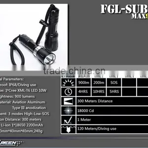 Magnetic Switch Rechargeable XML T6 Diving Torch thumbnail-2