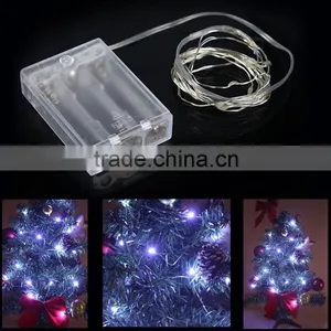 NEW 2M/3M 20/30 LEDs Battery Powered Copper Light String Lamp Party Wedding Home Decor Christmas IP65 Waterproof White/Warm thumbnail-4