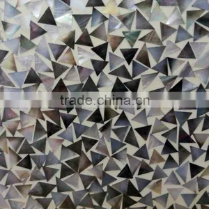 Triangle Blacklip Sea Mother of Pearl Mosaic Fill With White Resin Coating thumbnail-2