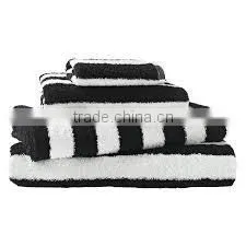 100% COTTON Plain Dyed Black and White Towels thumbnail-2