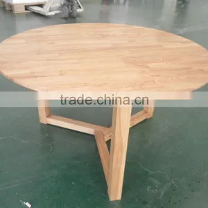 Modern Simple Foldable Oak Solid Wood Round Coffee Table thumbnail-2