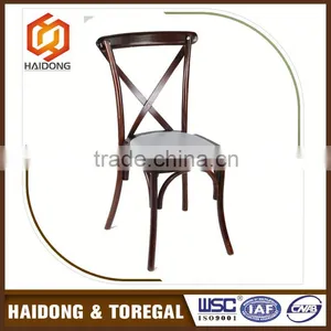 Gold Supplier Promotional Sale Beauty Stacking Wooden Cross Back Chair thumbnail-4