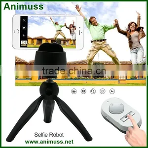360 Degrees Remote Control Rotation Panorama Shooting Auto Face Tracking Selfie Robot Compatible for Iphone Ios Android thumbnail-1