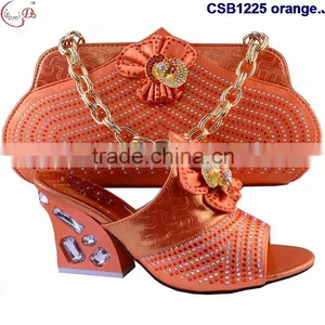 CSB1225 Chowleedee Fasion Latest Fashion Woman Italy Style High Heel Sandal Shoes With Matching Bag thumbnail-2
