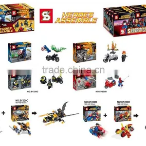 SY230 4pcs/lot Superheroes Batman Superman War Chariot Plastic Building Block Toys for Kids thumbnail-1