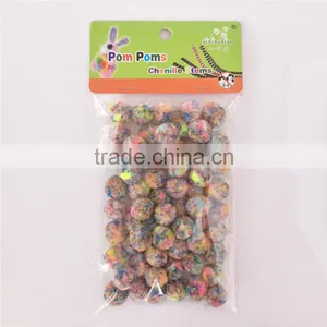 Factory Supply DIY Crafts Terylene Mixed Color Pompoms Toys for Kids or Wedding Party Decoration thumbnail-1