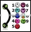 Eyebrow Barbell Ring With Crystal,body Piercing thumbnail-1