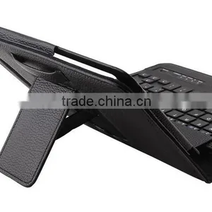 Universal 7 Inch Tablet Wireless Bluetooth Keyboard With Leather Case, Bluetooth Keyboard for Samsung Galaxy Tab P3100 P6200 thumbnail-2