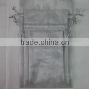 Hot Sale High Quality Silver Fabric Mesh Bag Pouch thumbnail-1