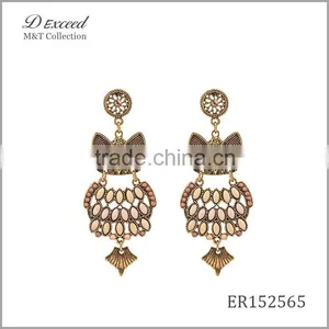 Wholesale Jewelry New Designs Ladies/Women's Vintage Ethnic Bohemian Earrings Owl Gold/Silver Plating Drop Earrings thumbnail-3