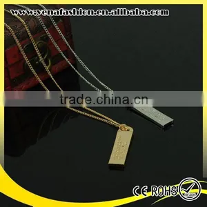 Deboss Letters Stand Young Long Pendant Necklaces for Girls thumbnail-1