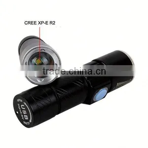 C92 Build in Battery Promotional Zoomable Mini USB POWER BANK Flashlight thumbnail-5